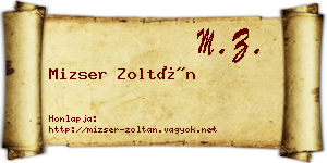 Mizser Zoltán névjegykártya